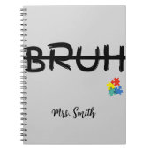 Bruh Puzzle Personalisiert Teacher Notebook Notizblock (Vorderseite)