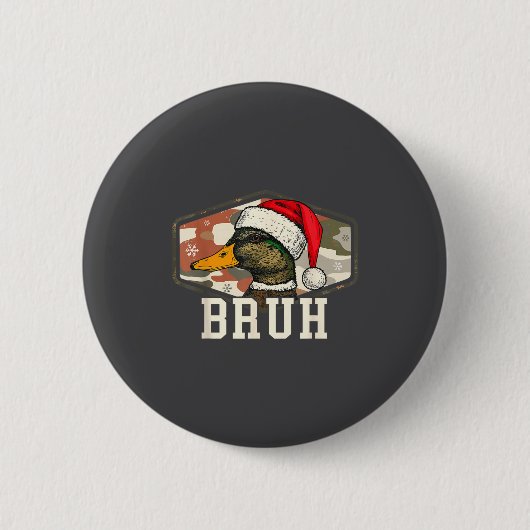 Bruh Santa Duck Hunting Camo Hat Men Women Kids Xm Button (Vorderseite)