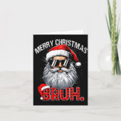 Bruh Santa Hat Funny Christmas Red Plaid Men Boys Karte (Vorderseite)