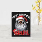 Bruh Santa Hat Funny Christmas Red Plaid Men Boys Karte (Gelbe Blume)