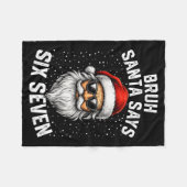 Bruh Santa Says Six Seven Funny Christmas 67 Meme Fleecedecke (Vorderseite (Horizontal))