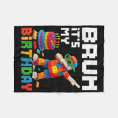 Bruh sein Geburtstagskapitän Blockbrick Me Fleecedecke (Vorderseite (Horizontal))