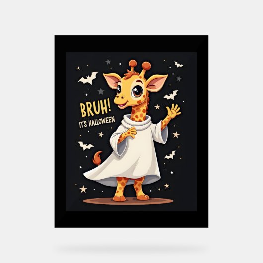 Bruh sein Halloween Funny Dabbing Ghost Giraffe Lo Acrylschild (Vorderseite)