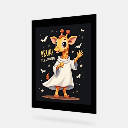 Bruh sein Halloween Funny Dabbing Ghost Giraffe Lo Acrylschild (Winkel)