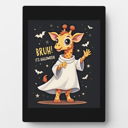 Bruh sein Halloween Funny Dabbing Ghost Giraffe Lo Fotoplatte (Vorderseite)