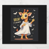 Bruh sein Halloween Funny Dabbing Ghost Giraffe Lo Schaumweinetikett (Einzelnes Label)