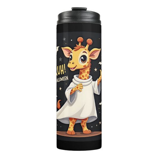 Bruh sein Halloween Funny Dabbing Ghost Giraffe Lo Thermosbecher (Vorderseite)