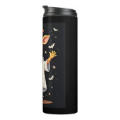 Bruh sein Halloween Funny Dabbing Ghost Giraffe Lo Thermosbecher (Nach rechts gedreht)