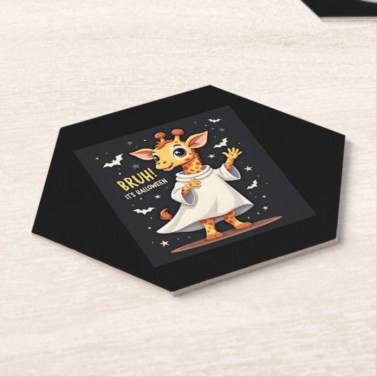 Bruh sein Halloween Funny Dabbing Ghost Giraffe Lo Untersetzer (angewinkelt)