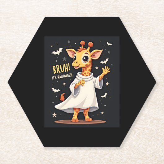 Bruh sein Halloween Funny Dabbing Ghost Giraffe Lo Untersetzer (Vorderseite)