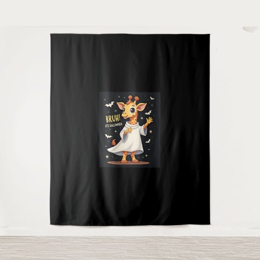 Bruh sein Halloween Funny Dabbing Ghost Giraffe Lo Wandteppich (Vorderseite)