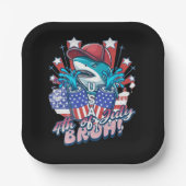 Bruh Shark 4. Juli Pappteller (Vorderseite)