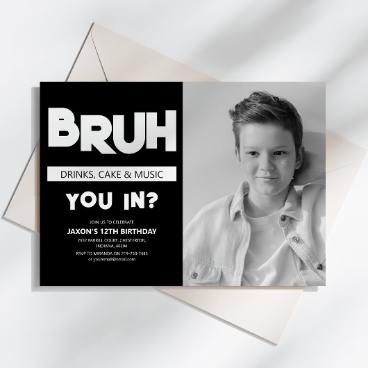 BRUH | Sie sind da? Foto Birthday Einladung