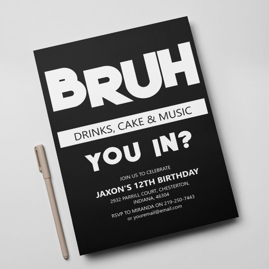 BRUH | Sie sind da? Geburtstag Einladung
