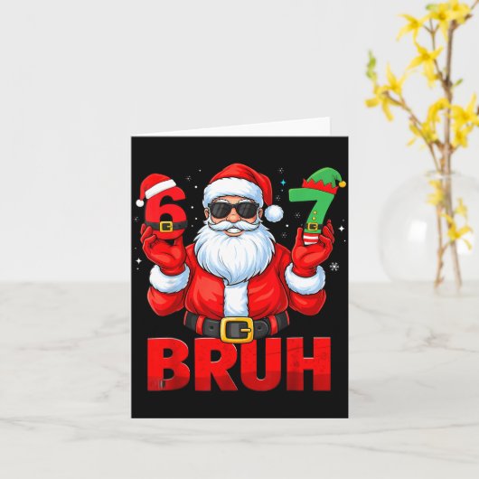 Bruh Six Seven 67 Meme 6 7 Elf Santa Christmas Paj Karte (Gelbe Blume)
