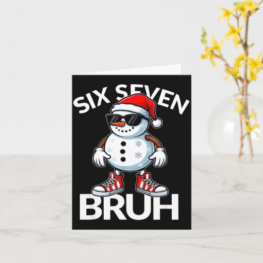 Bruh Six Seven 6 7 Meme Christmas Funny Xmas Mens Karte (Gelbe Blume)