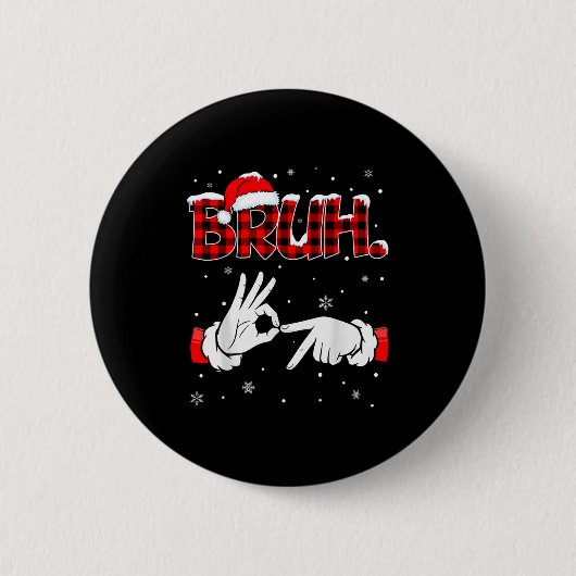 Bruh Six Seven 6 7 Meme Gen Alpha Slang 6 7 Hände Button (Vorderseite)
