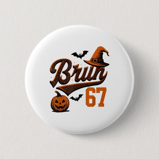 Bruh Six Seven Halloween 6-7 Lustiger Geist Slang Button (Vorderseite)