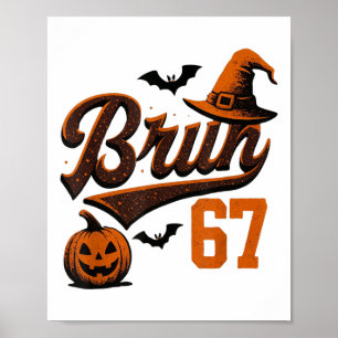 Bruh Six Seven Halloween 6-7 Lustiger Geist Slang  Poster
