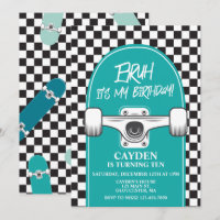 BRUH! Skateboard-Geburtstagseinladung