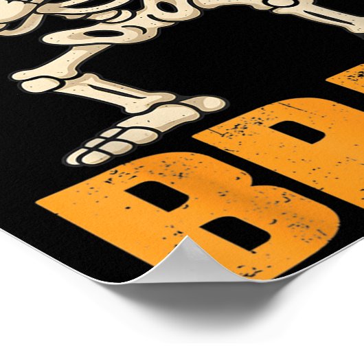 Bruh Skeleton Halloween Dabbing Boys Pumpkin Jack Poster (Ecke)