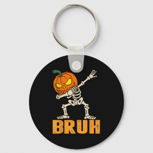 Bruh Skeleton Halloween Dabbing Boys Pumpkin Jack Schlüsselanhänger