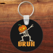 Bruh Skeleton Halloween Dabbing Boys Pumpkin Jack Schlüsselanhänger (Vorderseite)