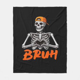 Bruh Skeleton Hand Heart Halloween Kostüme Männer Fleecedecke