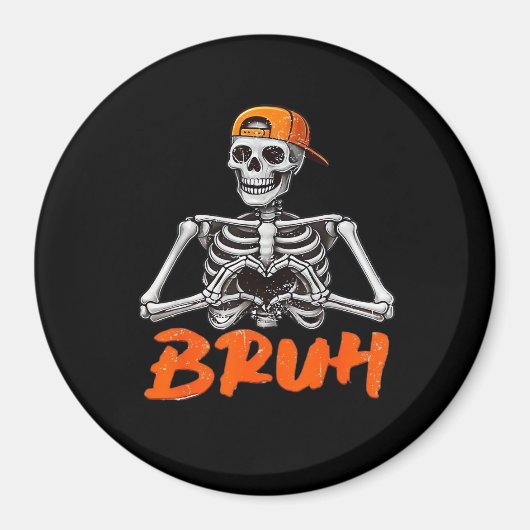 Bruh Skeleton Hand Heart Halloween Kostüme Männer  Magnet (Vorne)
