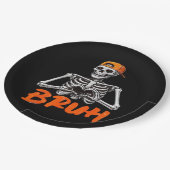 Bruh Skeleton Hand Heart Halloween Kostüme Männer  Pappteller (Schrägansicht)