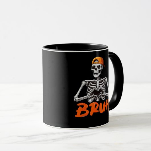 Bruh Skeleton Hand Heart Halloween Kostüme Männer Tasse (VorderseiteRechts)