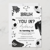 Bruh Soccer Birthday Einladung für Kinder (Vorderseite)