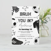 Bruh Soccer Birthday Einladung für Kinder (Stehend Vorderseite)