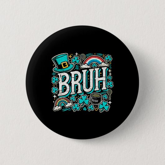 Bruh St Patricks Day Boys St Pats Bruh Meme 2 Button (Vorderseite)