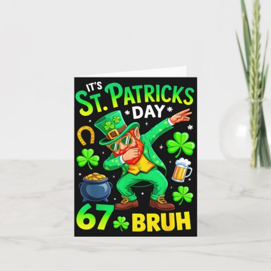 Bruh St. Patricks Day Meme sechs sieben Dabbing Karte (Vorderseite)
