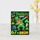 Bruh St. Patricks Day Meme sechs sieben Dabbing Karte (Gelbe Blume)