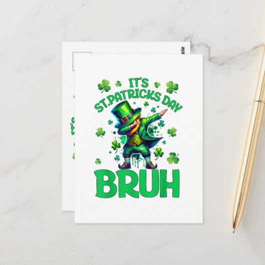 Bruh St. Patrick's Day Postkarte (Vorderseite/Rückseite Beispiel)