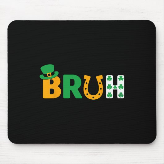Bruh St. Patricks Day Shirt Kinder Jugendliche Jun Mousepad (Vorne)
