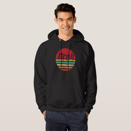 Bruh Sunset Brah Bro Dude Greeting Slang Funny Mem Hoodie (Vorne ganz)