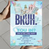 BRUH-tastic Pool Party für den Coolsten Typ Einladung