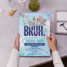 BRUH-tastic Pool Party für den Coolsten Typ Einladung