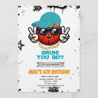 Bruh-Teen-Basketball-Party-Einladung