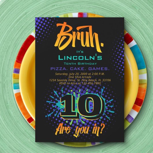 Bruh Teen Boy Birthday Einladung