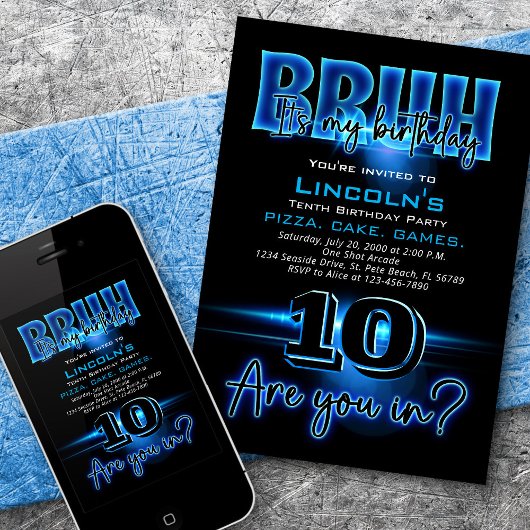 Bruh Teen Boy Birthday Einladung