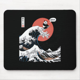 Bruh The Great Wave Kanagawa Funny Japanese Surfin Mousepad