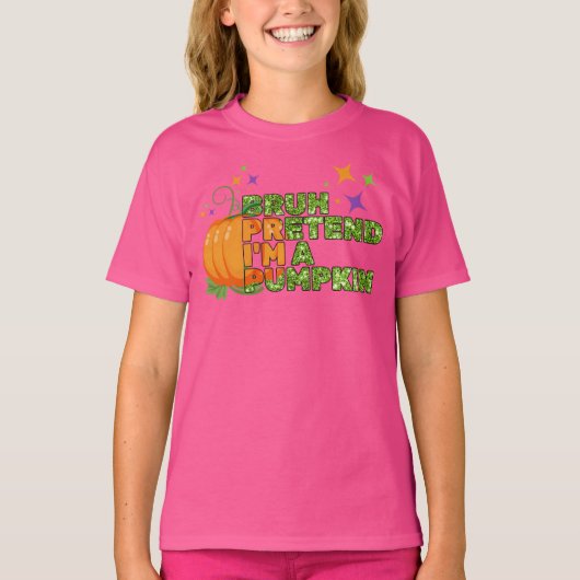 BRUH TUE, ICH BIN EIN PUMPKIN Halloween Glitzer Fa T-Shirt (Vorderseite)