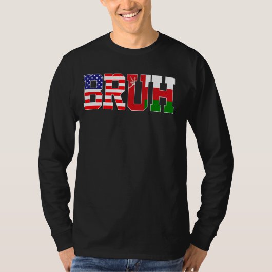 Bruh USA Oman Country Flag American Omani Girls T-Shirt (Vorderseite)