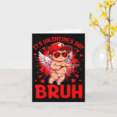 Bruh Valentines Day Boys Kids Funny Heart Valentin Karte (Gelbe Blume)