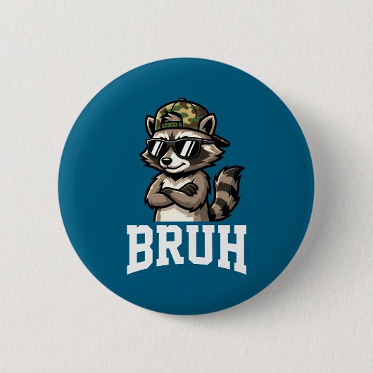 Bruh-Waschanne-Tarnmützen-Fun-Heranwachsende-Jugen Button (Vorderseite)