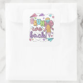 Bruh We Back Funny Back Back Back to School Kinder Quadratischer Aufkleber (Tasche)